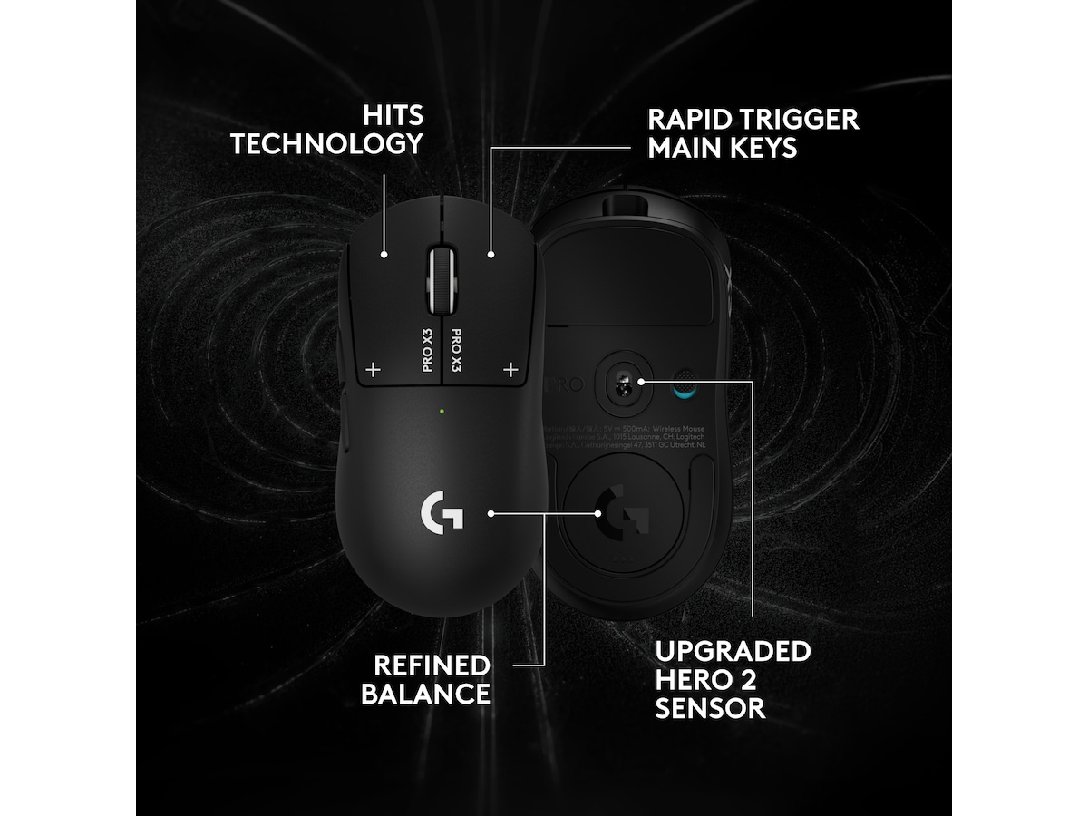 Logitech G PRO X3 SUPERSTRIKE trådløs gamingmus (sort) Gamingmus