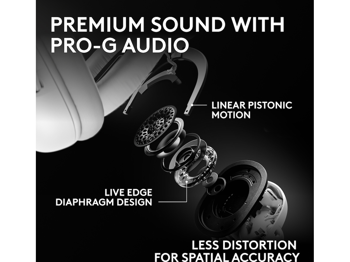Logitech G PRO X3 LIGHTSPEED trådløst gaming-headset (hvit) Gamingheadset