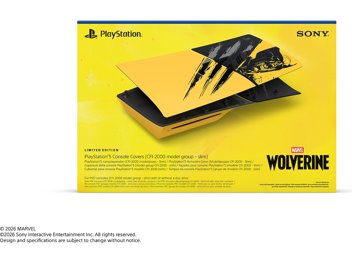 PS5 Console Cover (Slim) Wolverine YELLOW Tilbehør til spillkonsoller