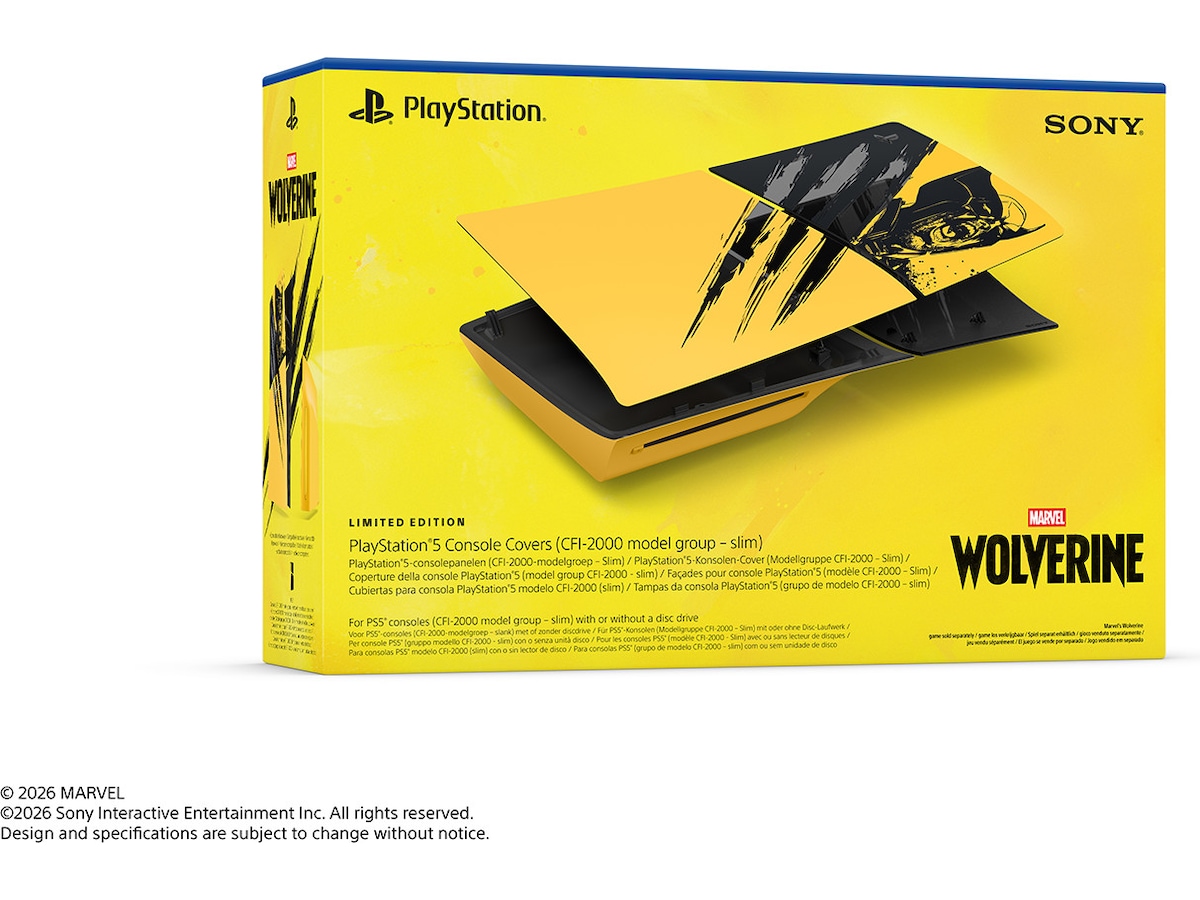 PS5 Console Cover (Slim) Wolverine YELLOW Tilbehør til spillkonsoller