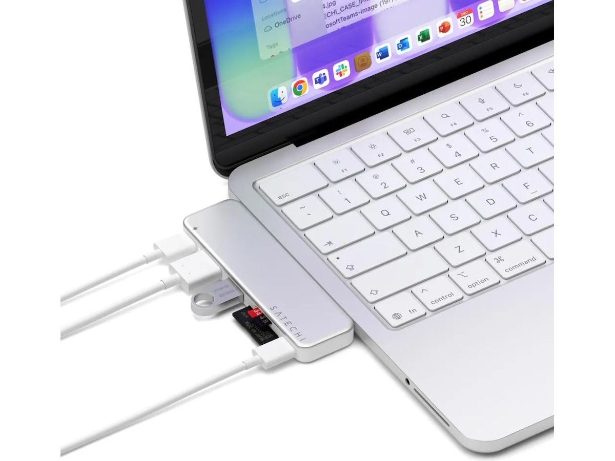 Satechi USB-C Snap Hub for MacBook Neo (sølv) Dockingstasjon & USB-HUB