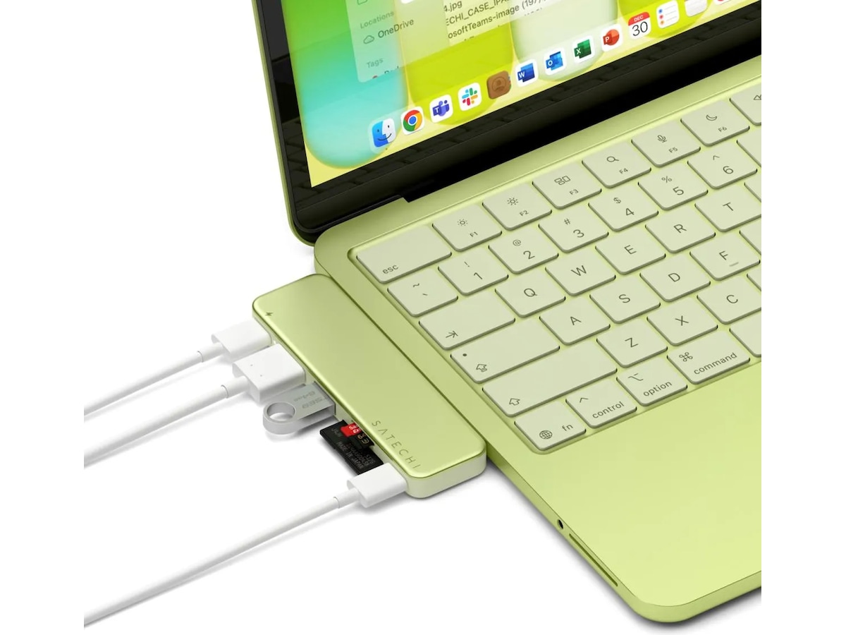 Satechi USB-C Snap Hub for MacBook Neo (sitrus) Dockingstasjon & USB-HUB