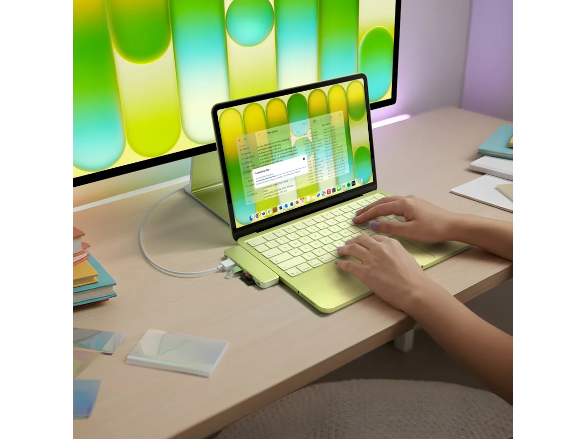 Satechi USB-C Snap Hub for MacBook Neo (sitrus) Dockingstasjon & USB-HUB