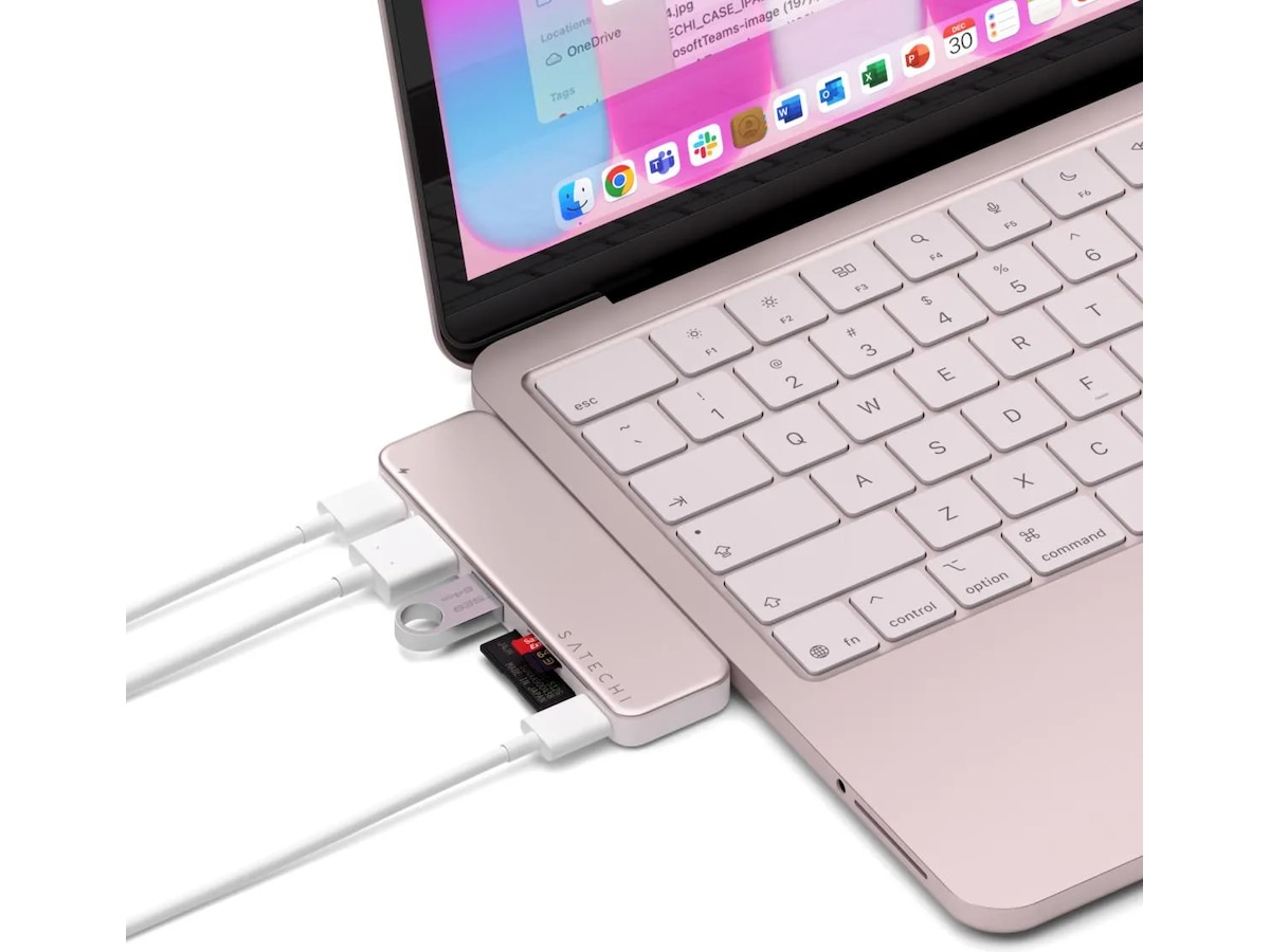 Satechi USB-C Snap Hub for MacBook Neo (rouge) Dockingstasjon & USB-HUB
