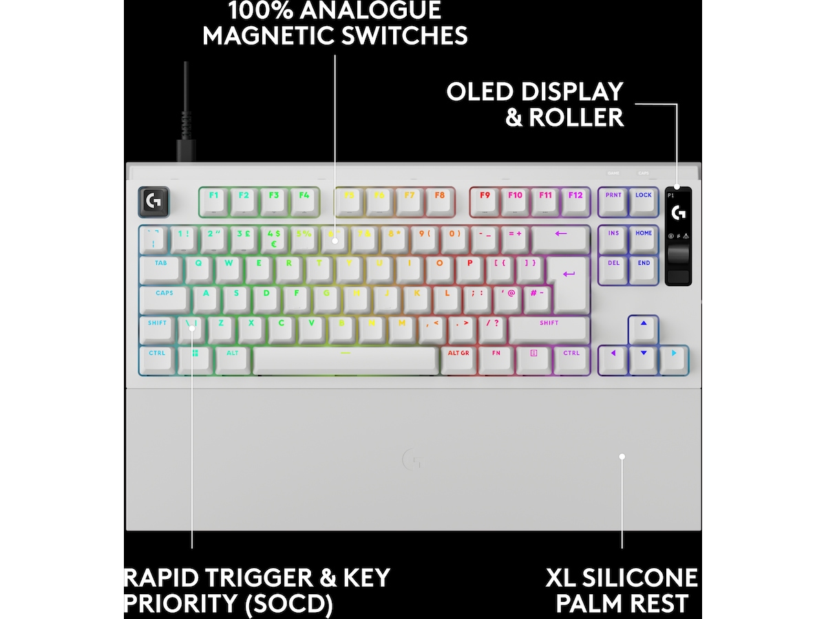 Logitech PRO X2 RAPID Tastatur (hvit) Gamingtastatur
