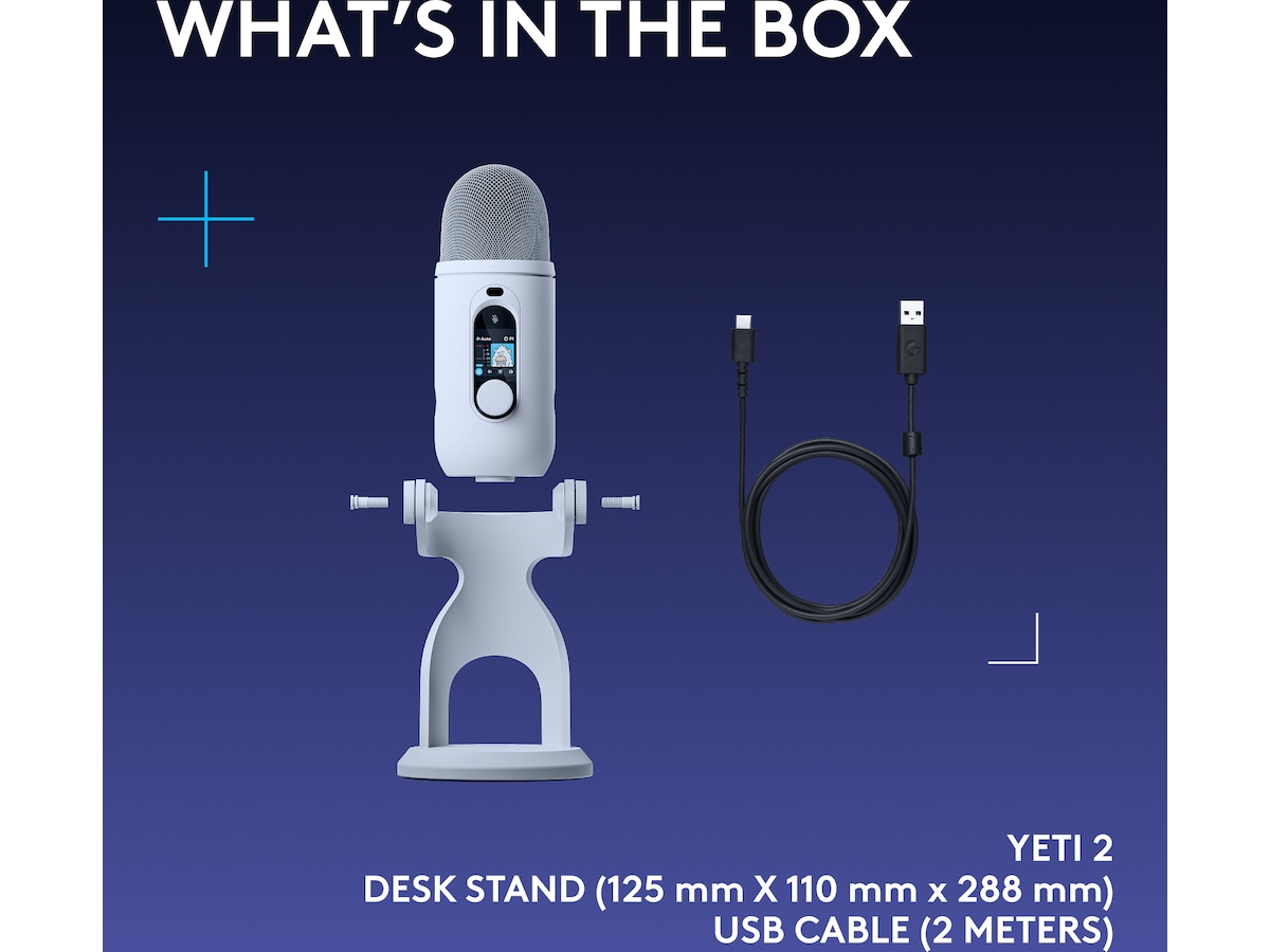 Logitech G Yeti 2 bordmikrofon (hvit) Mikrofon
