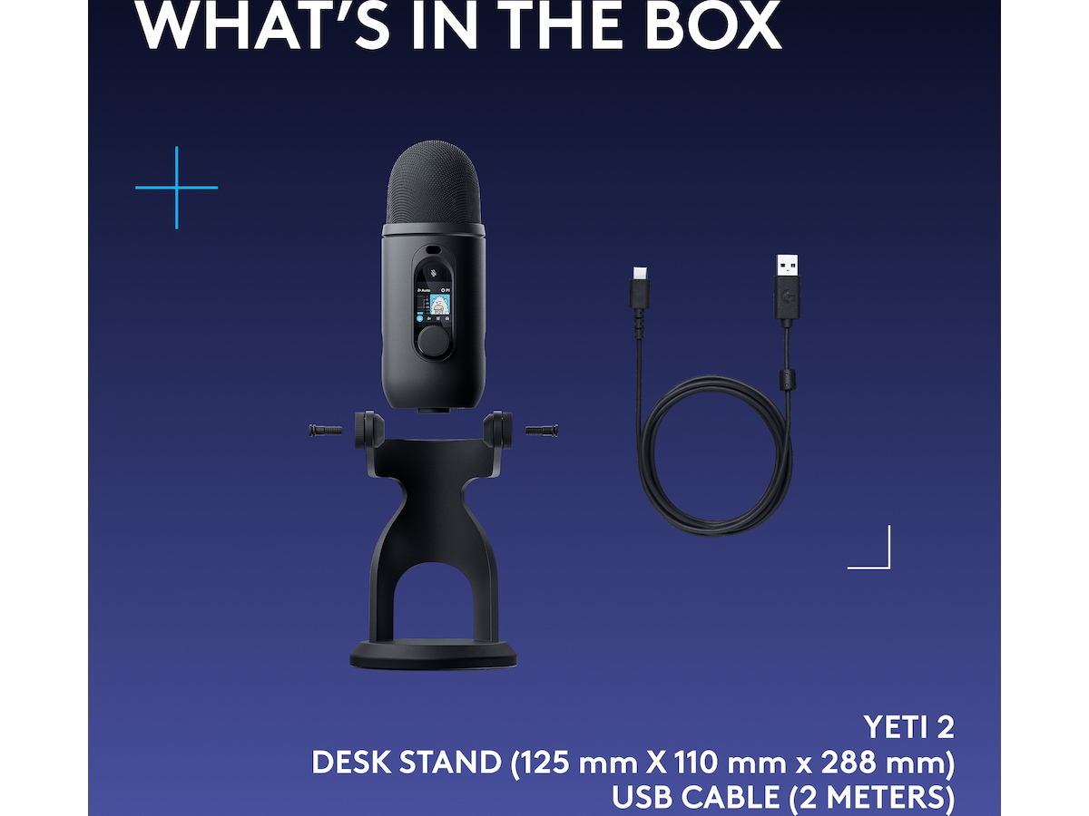 Logitech G Yeti 2 bordmikrofon (sort) Mikrofon