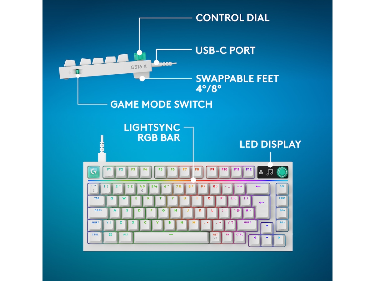 Logitech G316 X 75-spilltastatur Gamingtastatur