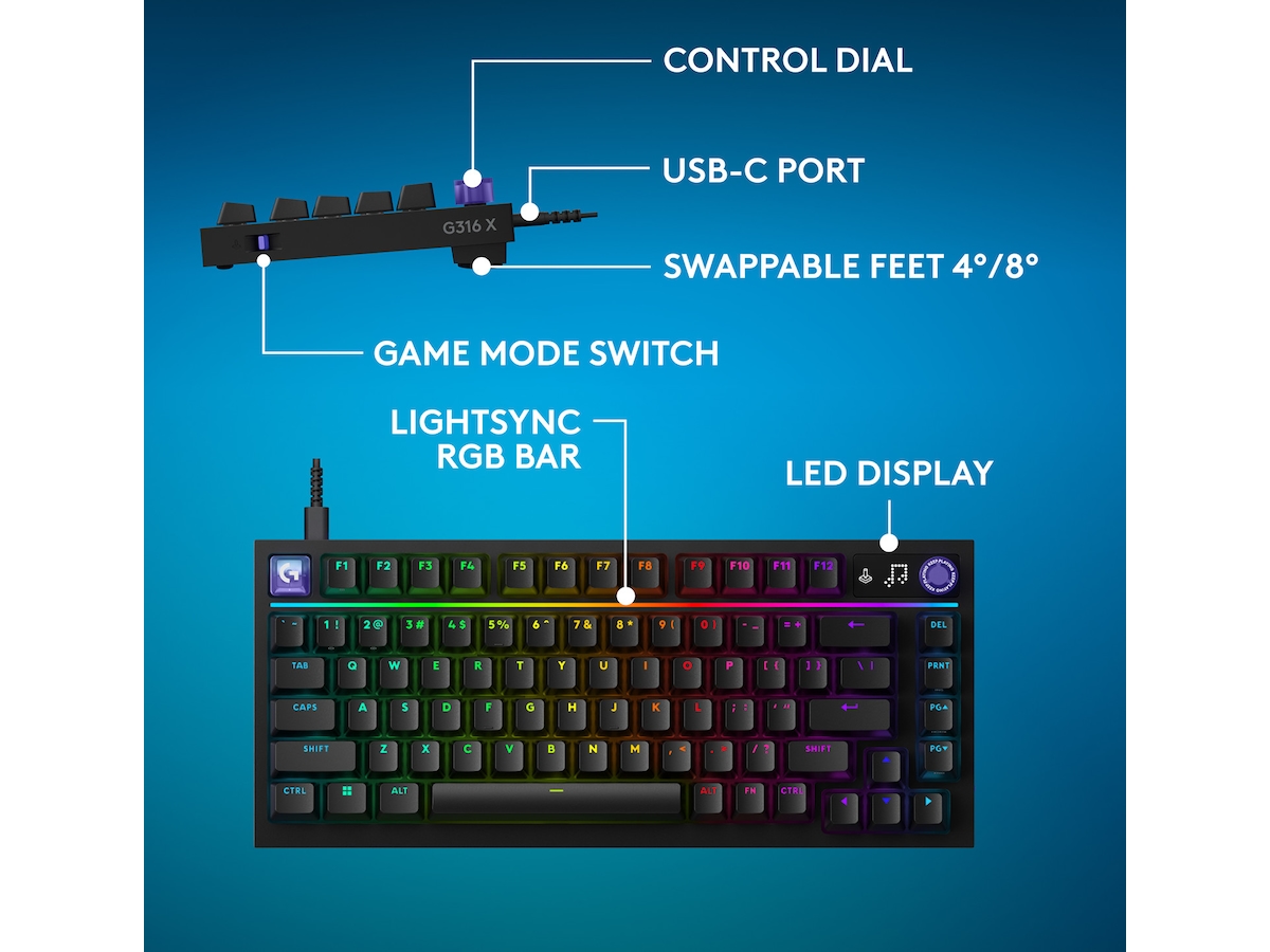Logitech G316 X 75-speltangentbord Gamingtastatur