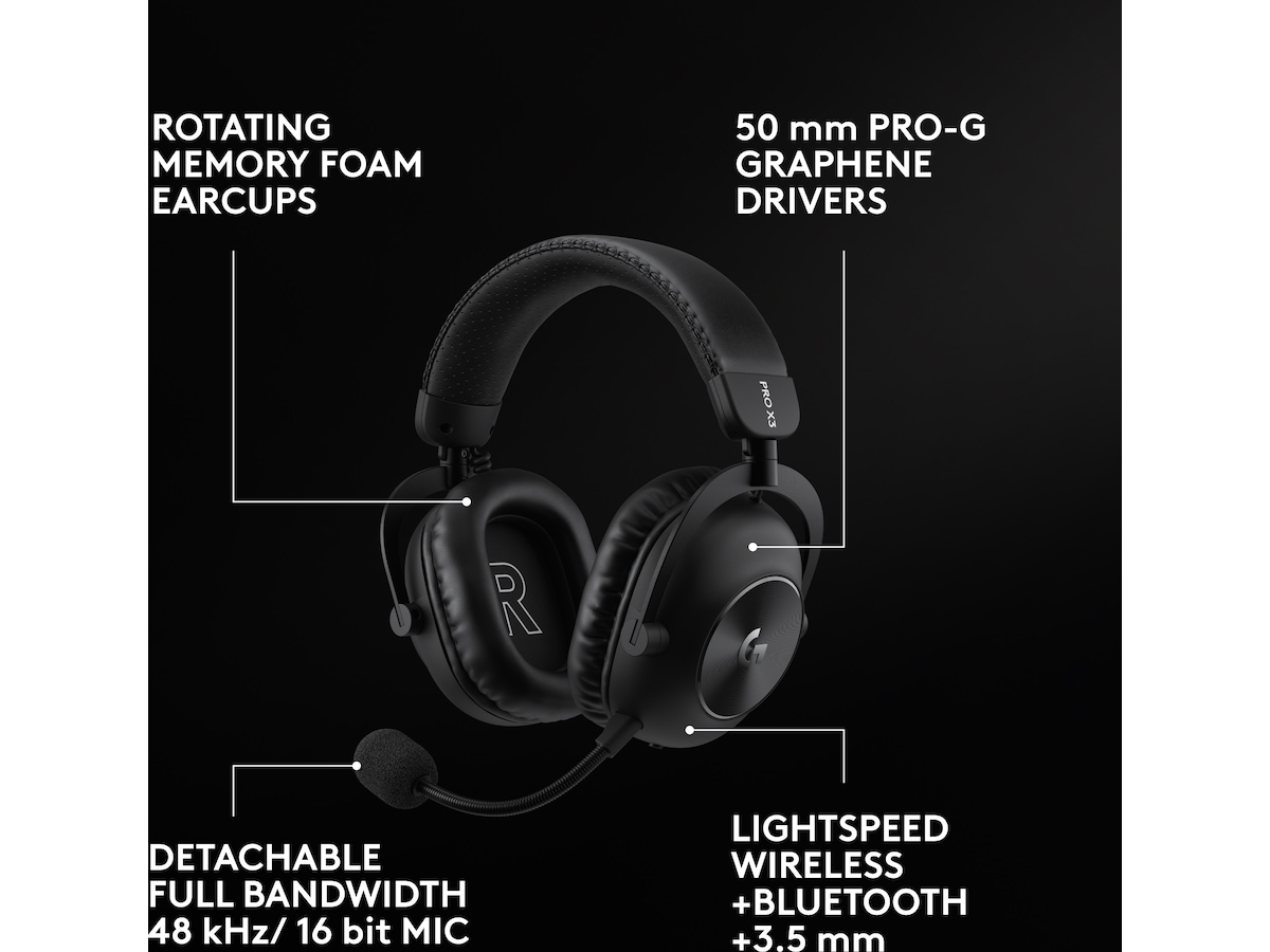 Logitech G PRO X3 LIGHTSPEED trådløst gaming headset (sort) Gamingheadset