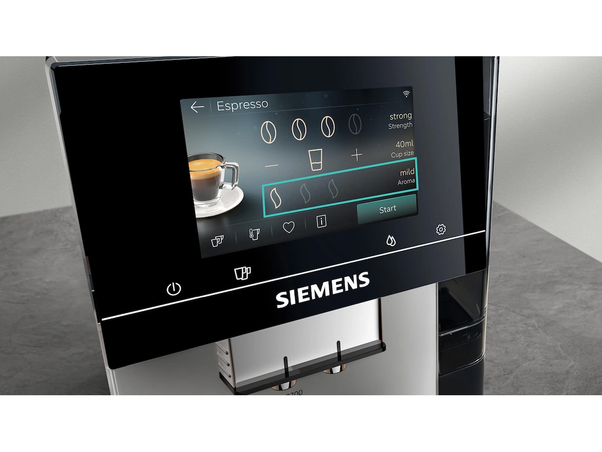 Siemens EQ700 iAroma Helautomatisk kaffemaskin Inox (silver metallic) Espressomaskiner
