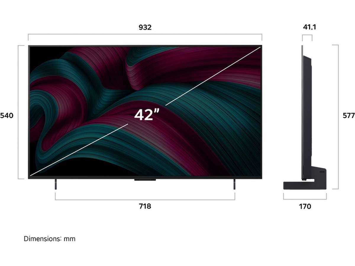 LG 42" C5 AI 4K OLED Smart TV (2025) + soundbar 20 - 49 tommer TV