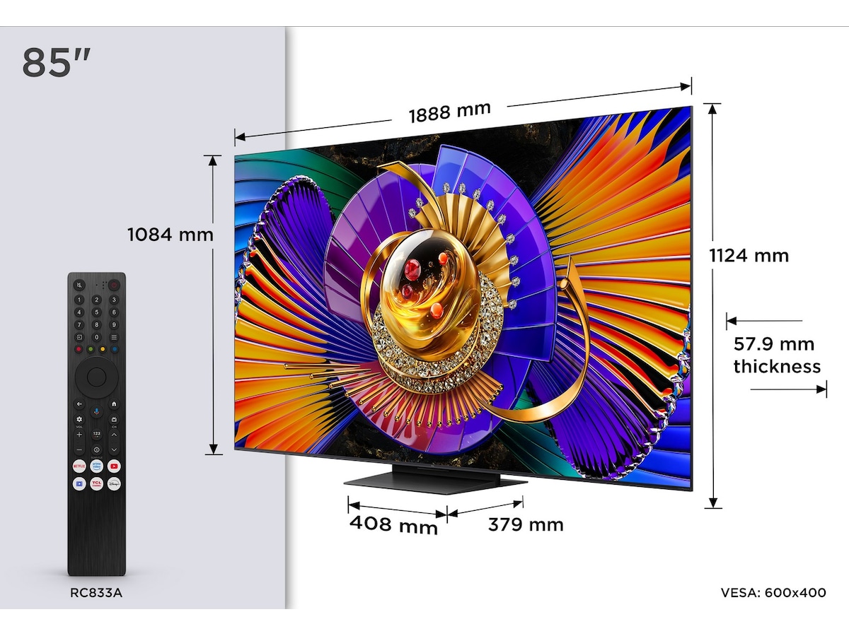 TCL 85" SQD-Mini LED Smart TV C7L (2026) Over 80 tommer TV