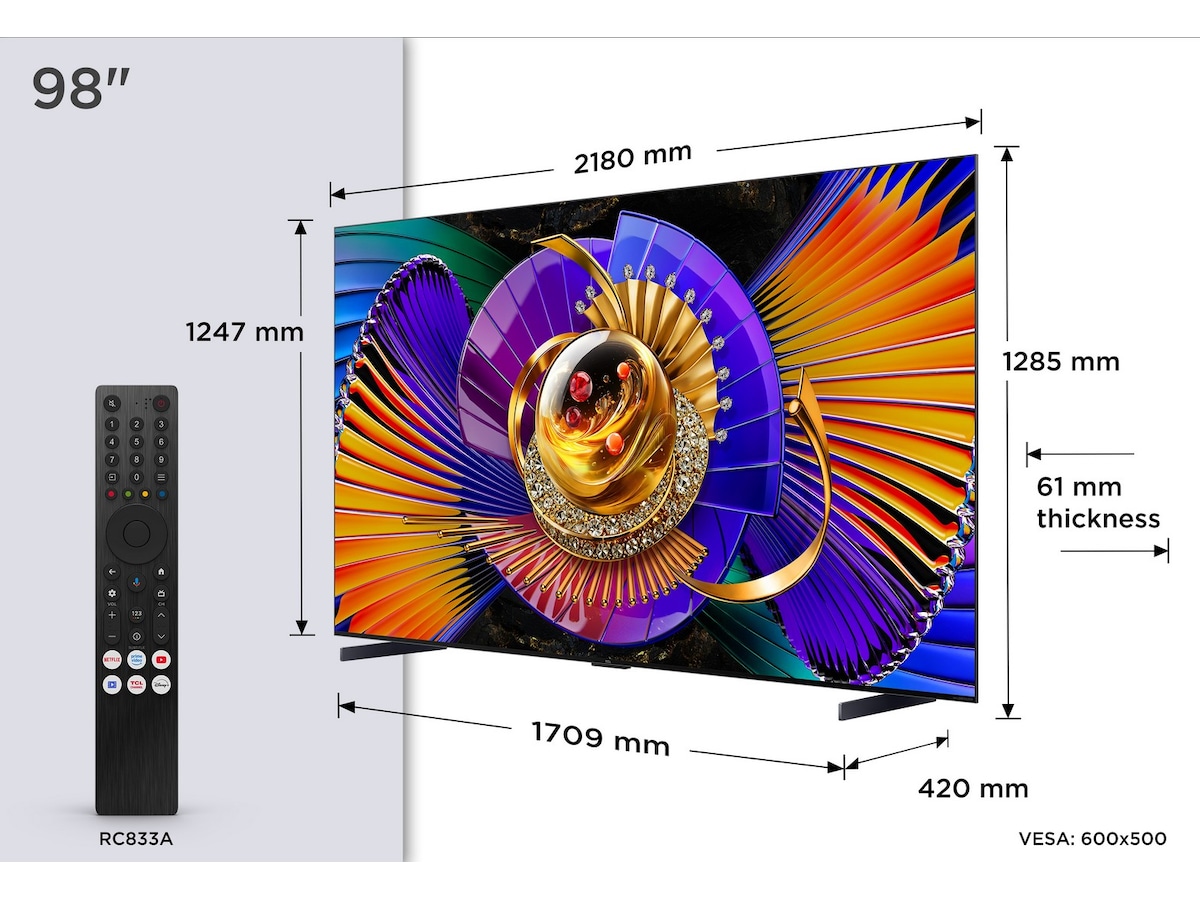TCL 98" SQD-Mini LED Smart TV C7L (2026) Over 80 tommer TV