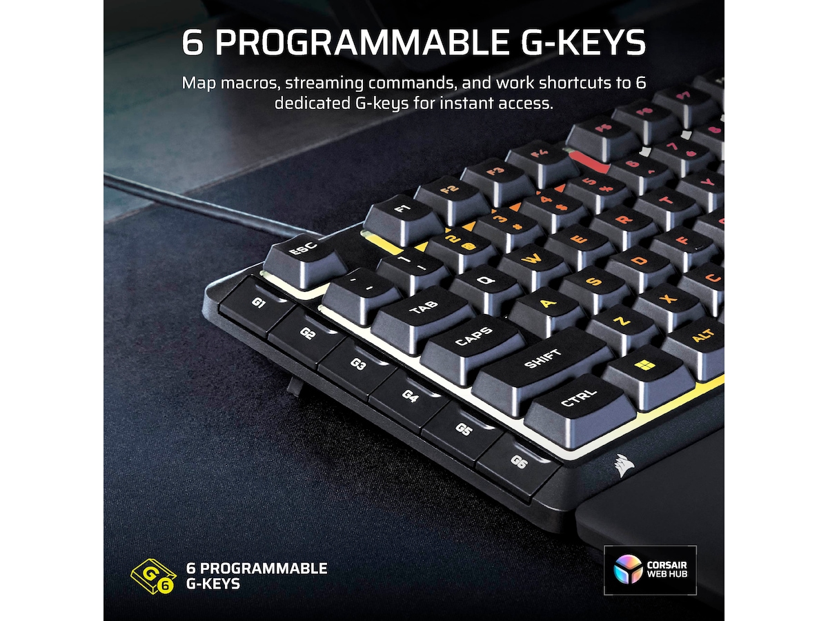 Corsair SKIFF 100 PLUS kablet RGB membran gamingkeyboard Gamingtastatur