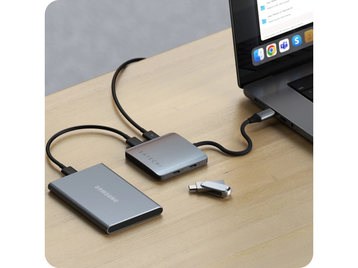 Satechi 4-Port USB-C Hub med PD Dockingstasjon & USB-HUB