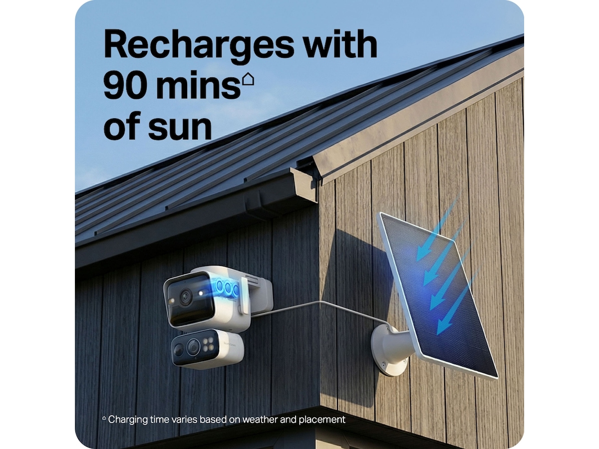 TP-Link Solcelledrevet Dual-Lens Pan/Tilt Sikkerhetskamera Kit Overvåkningskameraer