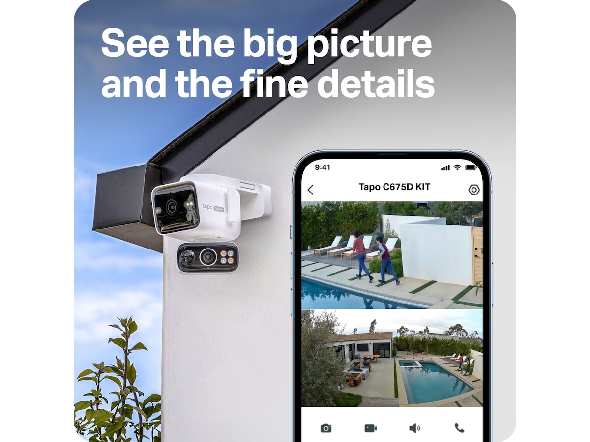 TP-Link Solcelledrevet Dual-Lens Pan/Tilt Sikkerhetskamera Kit Overvåkningskameraer