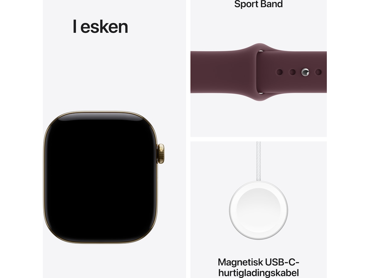 Apple Watch Series 12 GPS + LTE 46mm Titan (radiant gold) Smartklokker