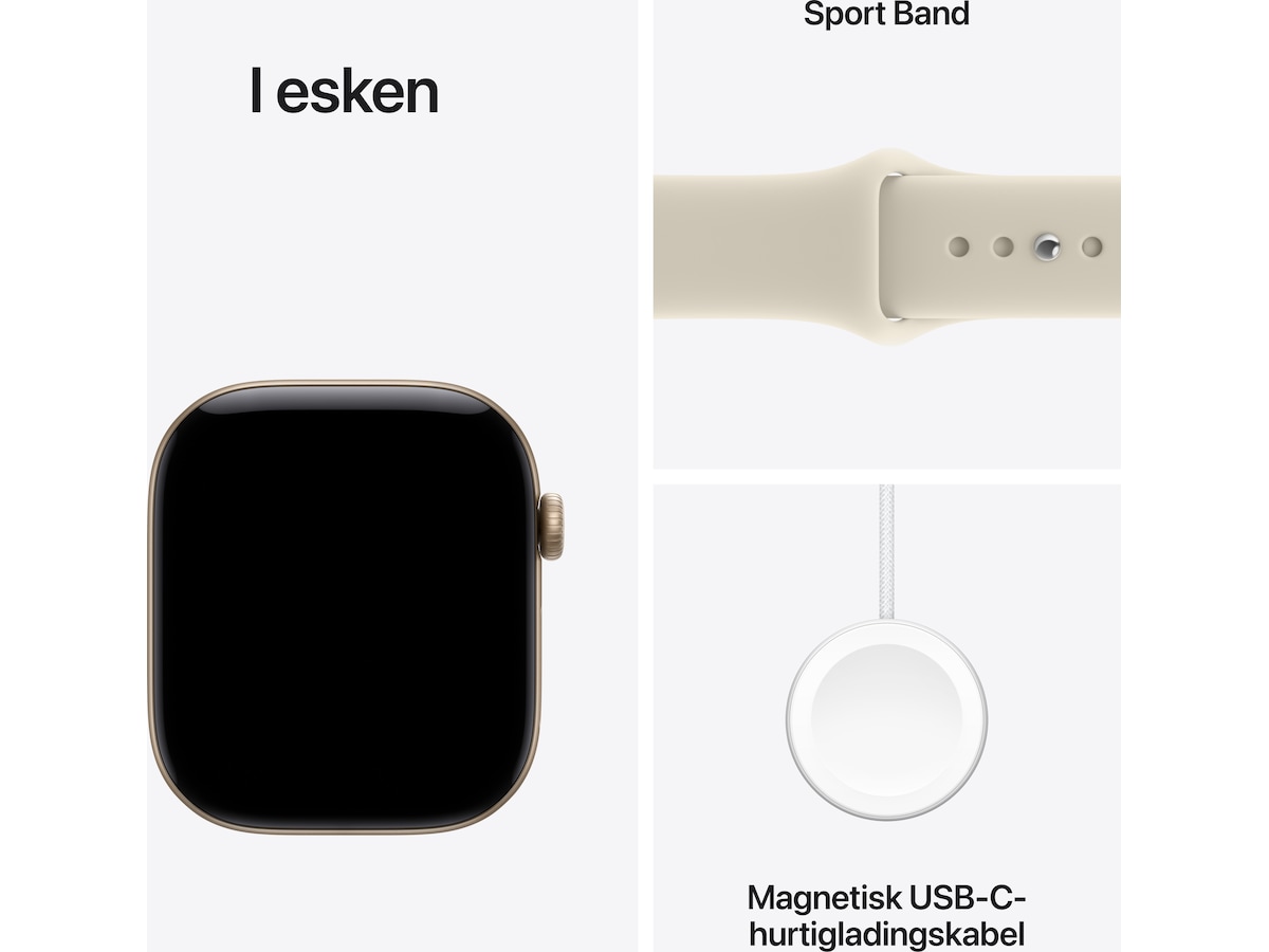 Apple Watch Series 12 GPS 46mm aluminium (light gold) Smartklokker