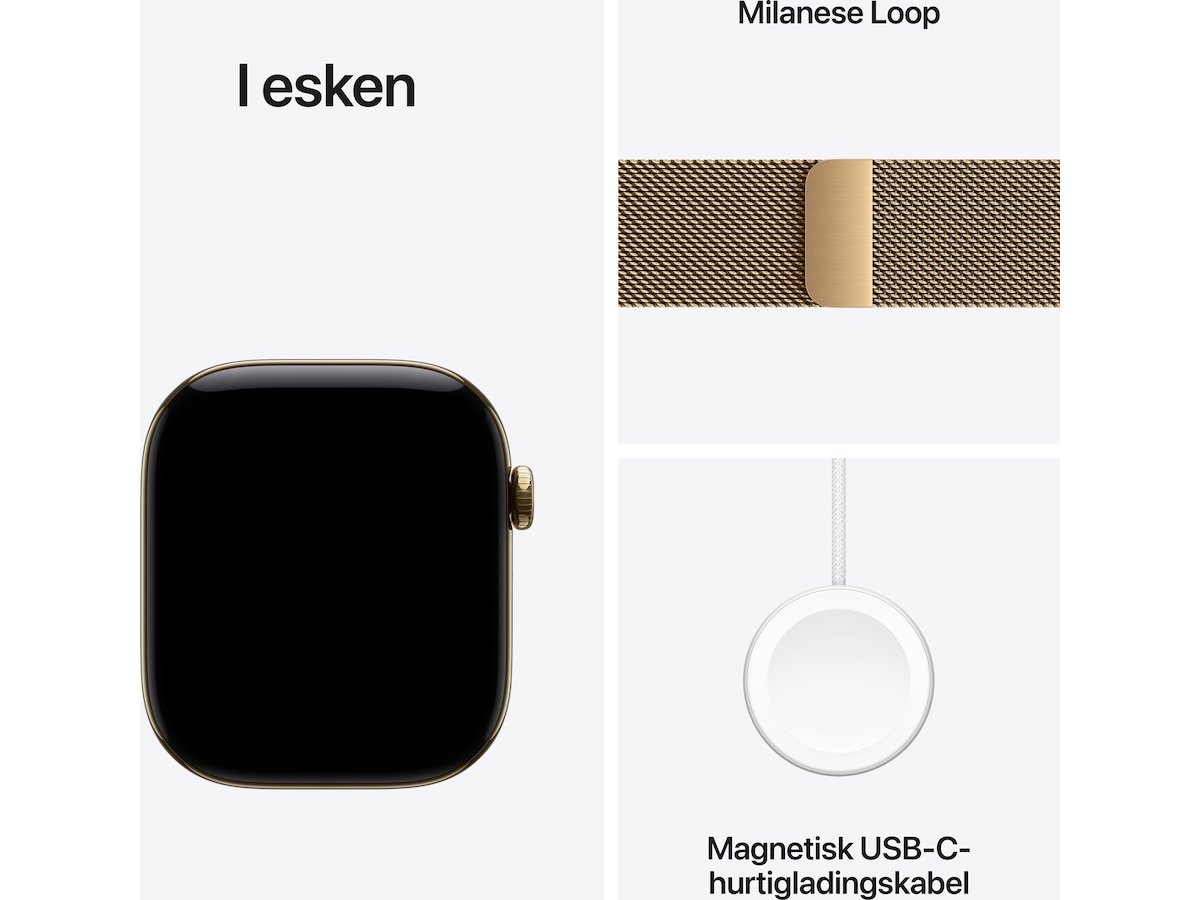Apple Watch Series 12 GPS + LTE 46mm Titan (radiant gold) Smartklokker