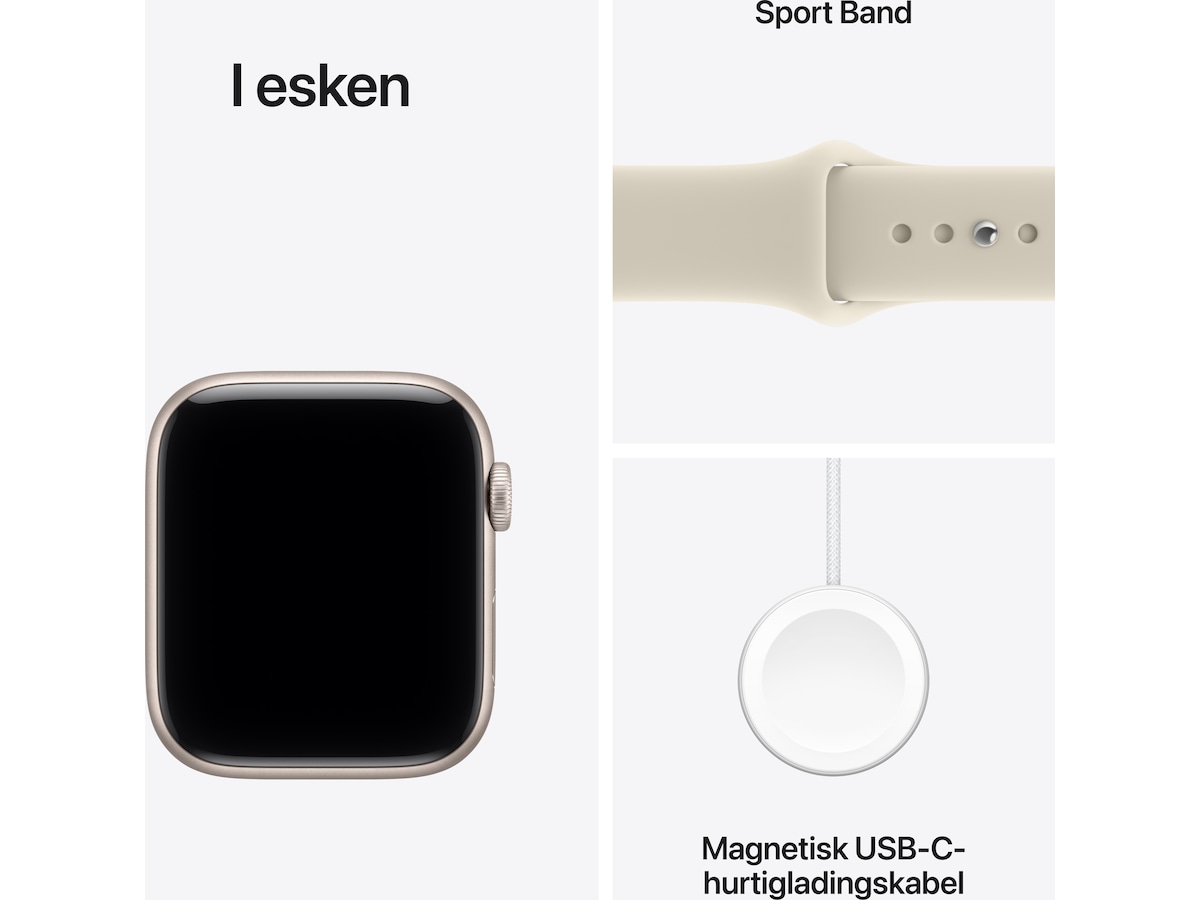 Apple Watch SE 3 GPS 44mm Aluminium (Starlight) Smartklokker