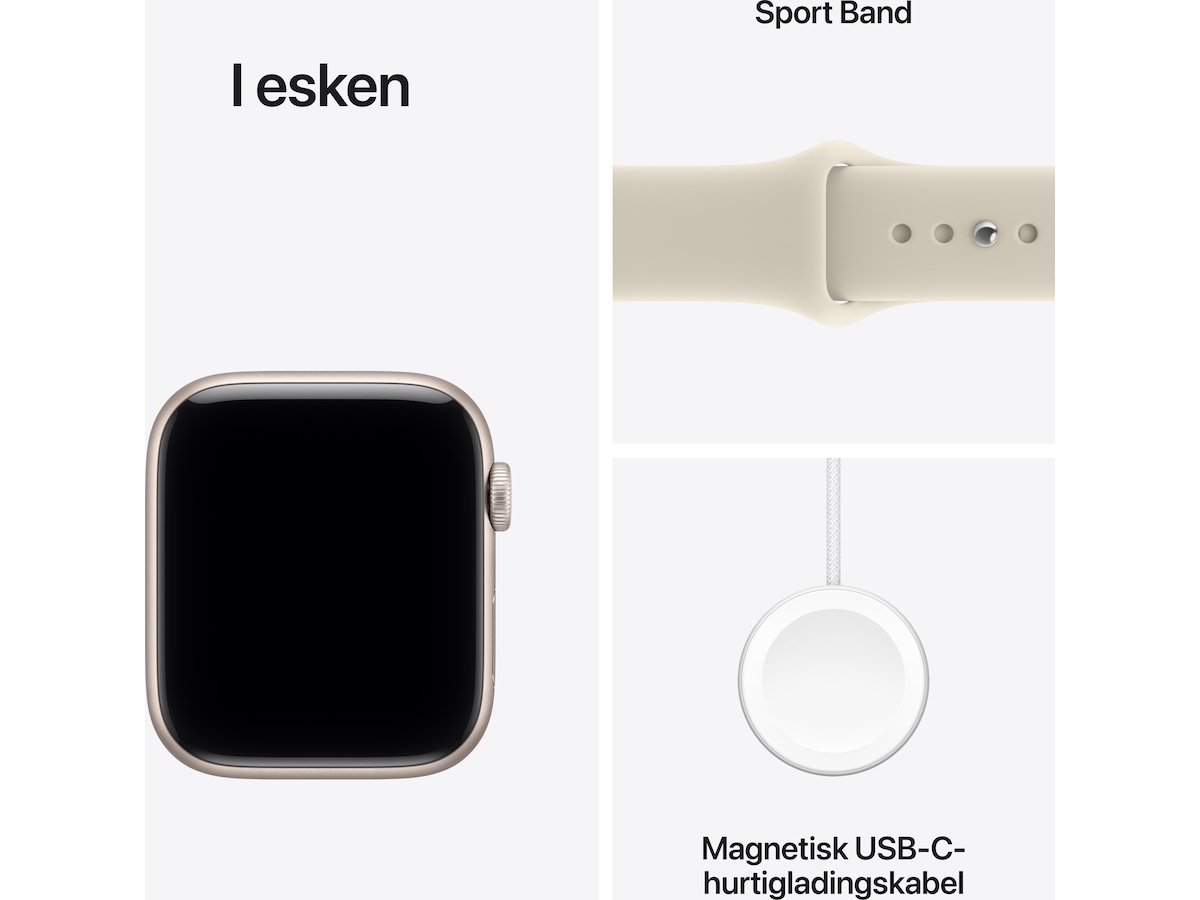 Apple Watch SE 3 GPS + LTE 44mm Aluminium (Starlight) Smartklokker