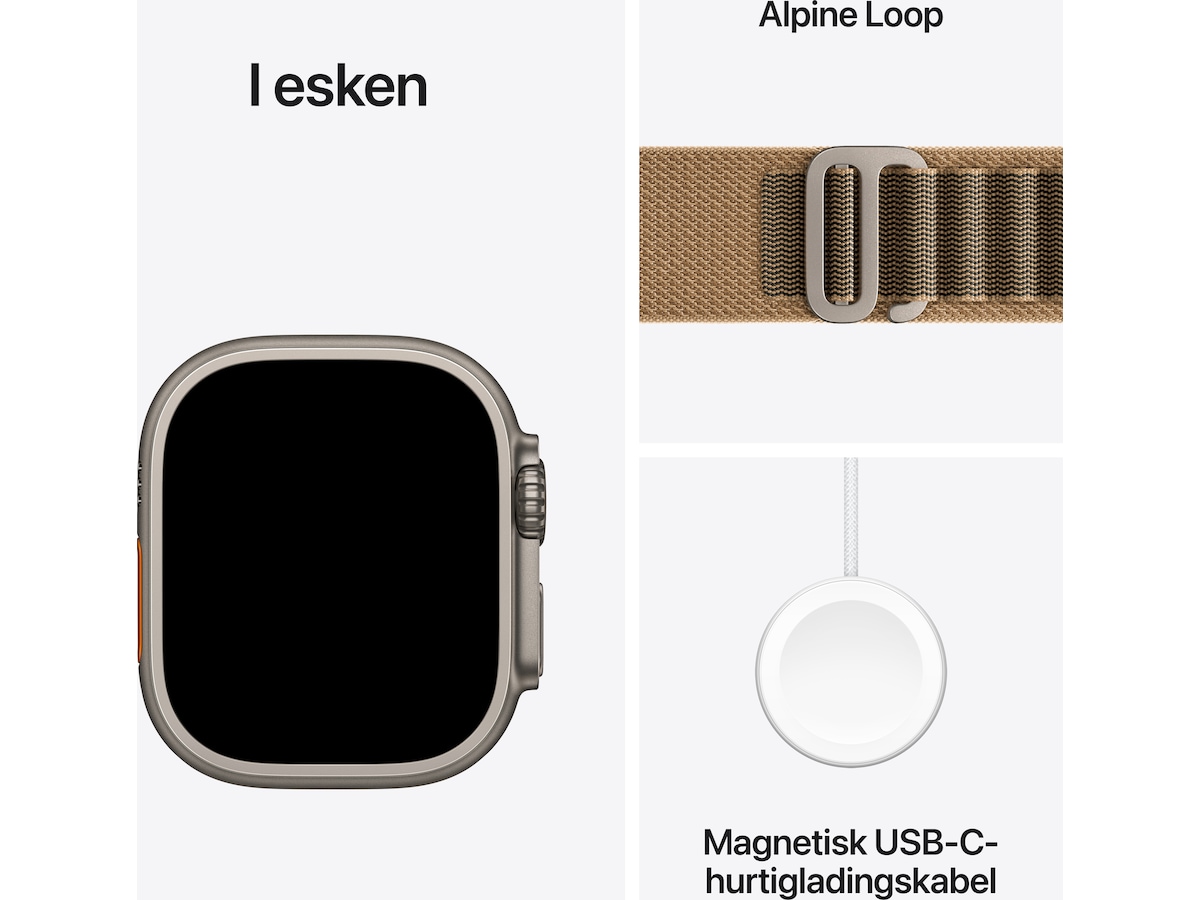 Apple Watch Ultra 4 GPS + LTE 49mm titan (natural) Smartklokker