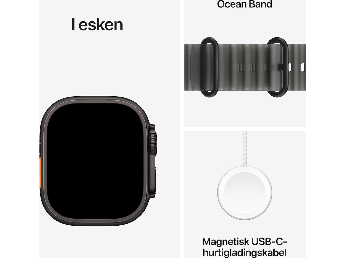Apple Watch Ultra 4 GPS + LTE 49mm titan (sort) Smartklokker
