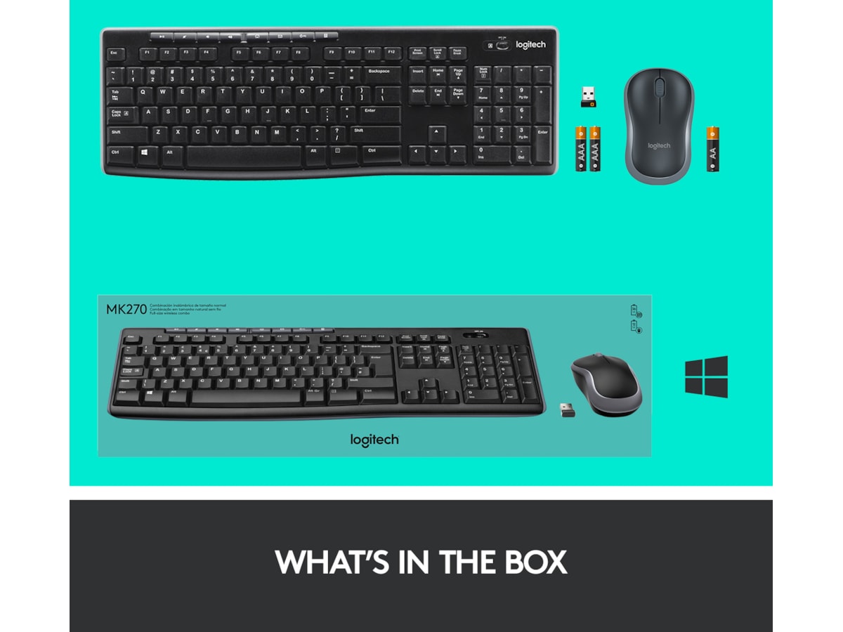 Logitech MK270 Combo Trådløs Mus & tastatur -kombipakker