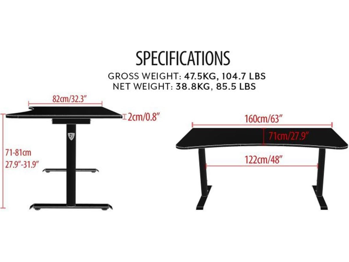 Arozzi Arena Gaming Desk (hvit) Gamingdesk