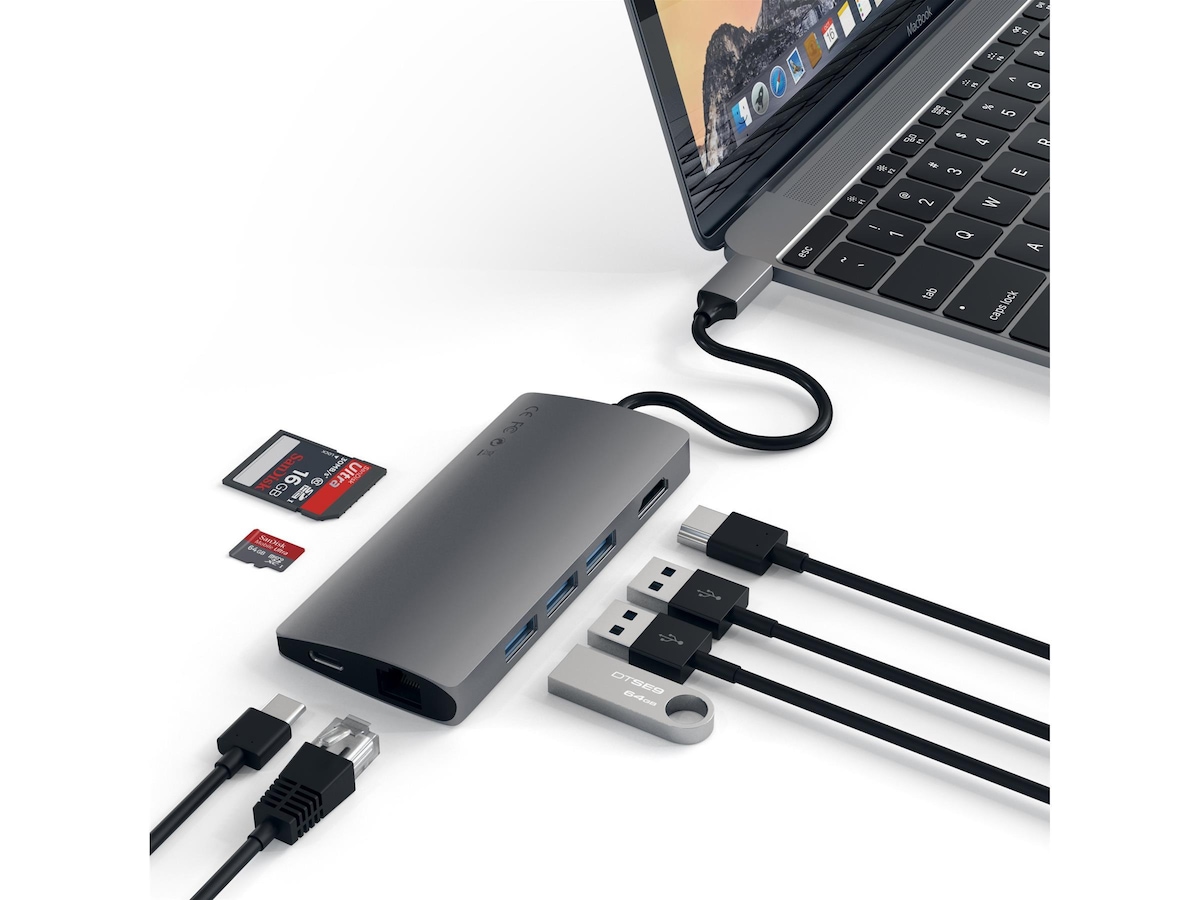 Satechi MultiPort 4K Docking V2 (stellargrå) Dockingstasjon & USB-HUB