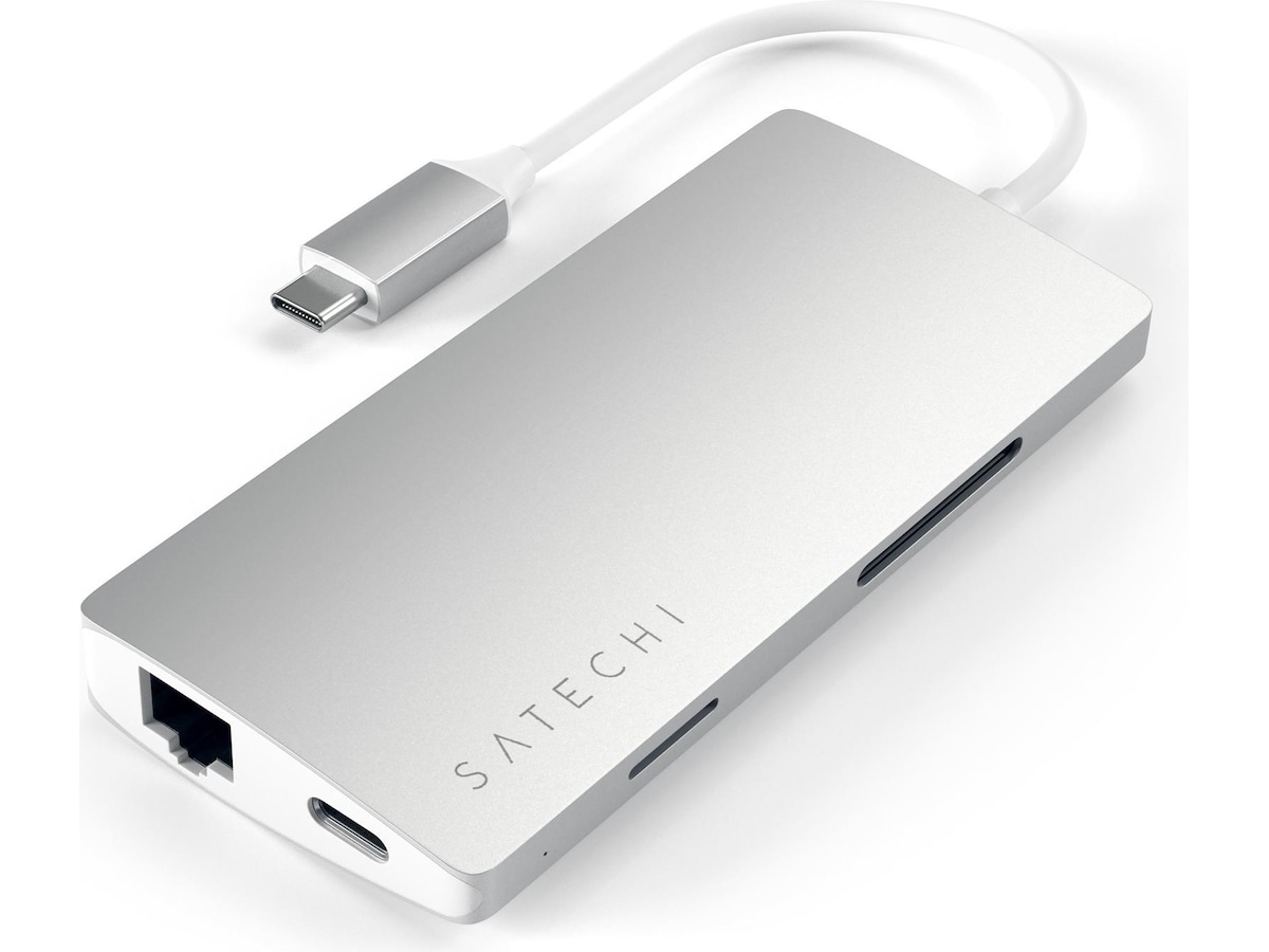 Satechi MultiPort 4K Docking V2 (sølv) Dockingstasjon & USB-HUB