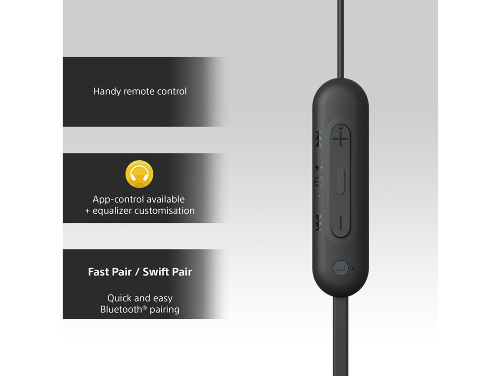 Sony WI-C100 Trådløse hodetelefoner, In-Ear (sort) Ørepropper