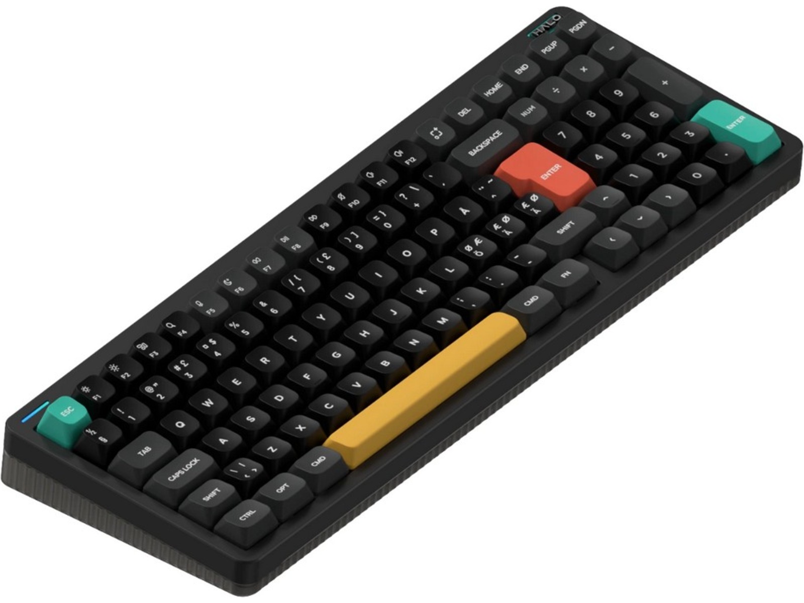 NuPhy Halo96 V2 trådløst gaming tastatur (Obsidian black/lemon) Gamingtastatur