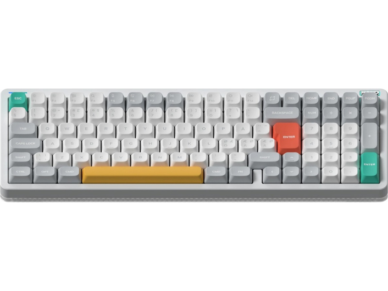 NuPhy Halo96 V2 trådløst gaming tastatur (Ionic white/Raspberry) Gamingtastatur