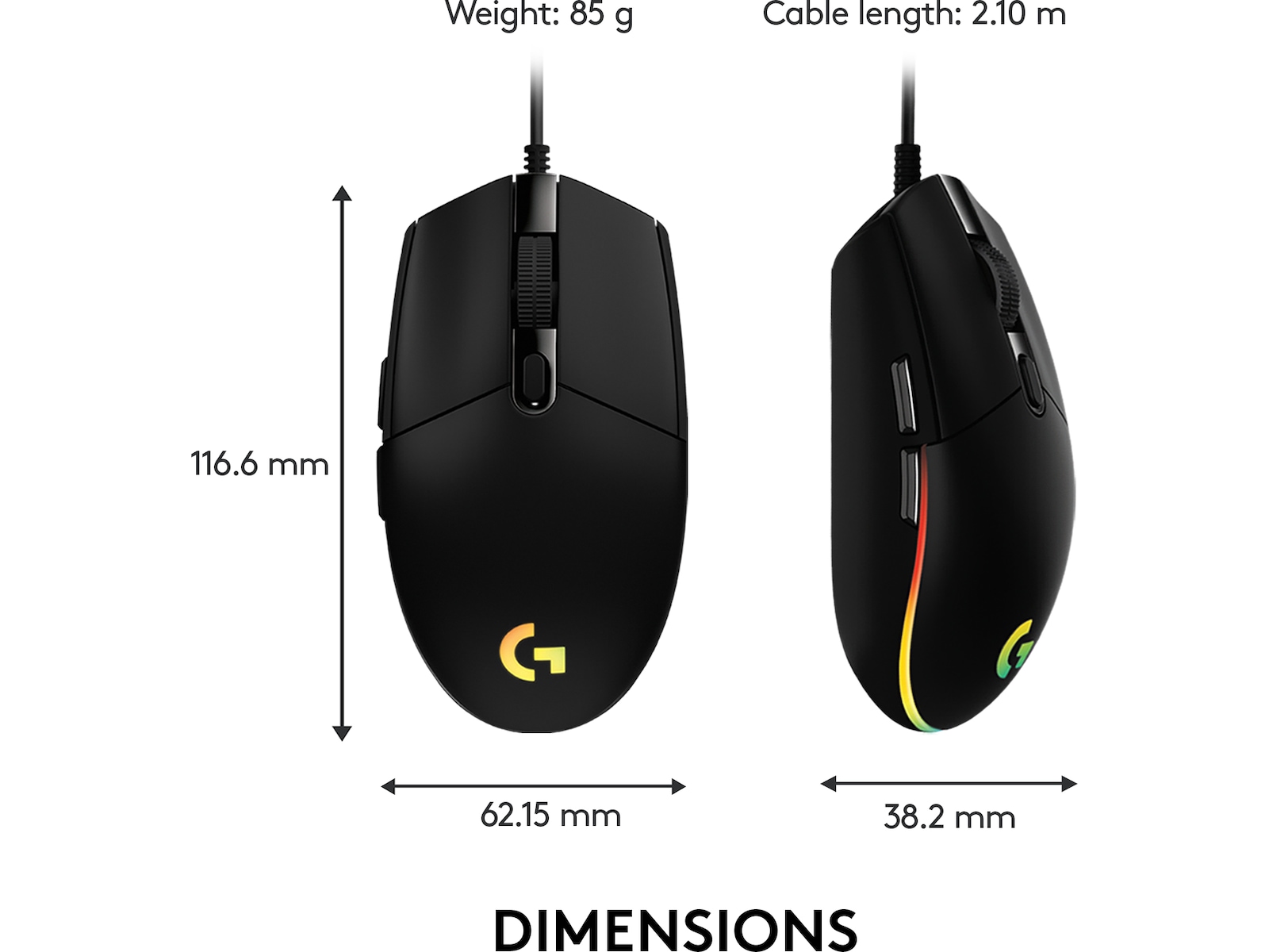 Logitech G203 Lightsync Gamingmus (sort) Gamingmus