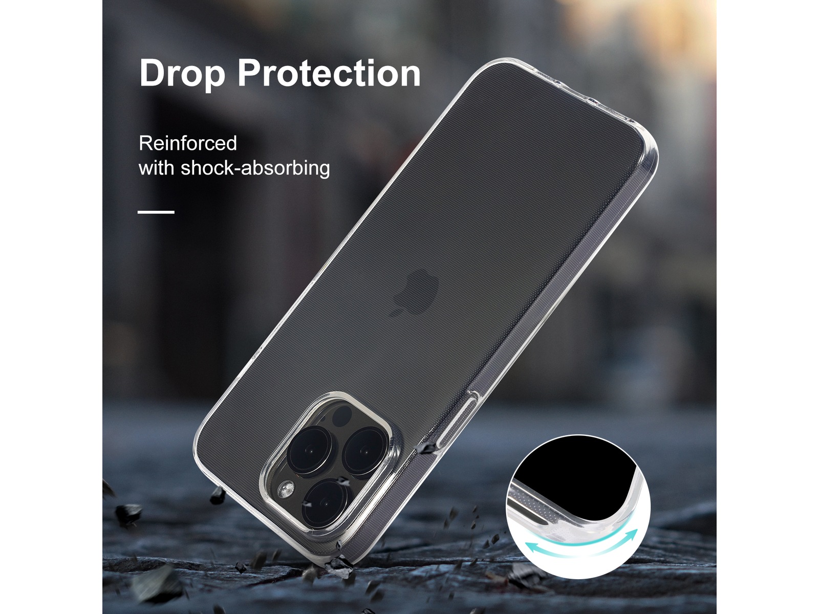 iiglo iPhone 15 Pro Max Silikondeksel (gjennomsiktig) Mobildeksel