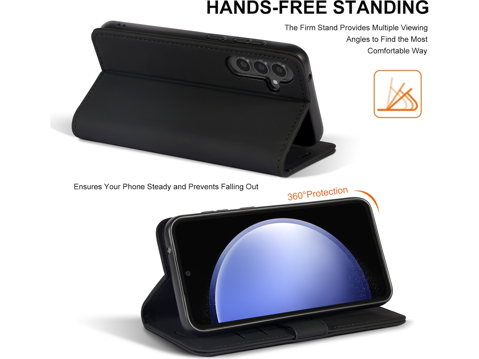 iiglo Galaxy S23 FE Lommebokdeksel (sort) Mobildeksel