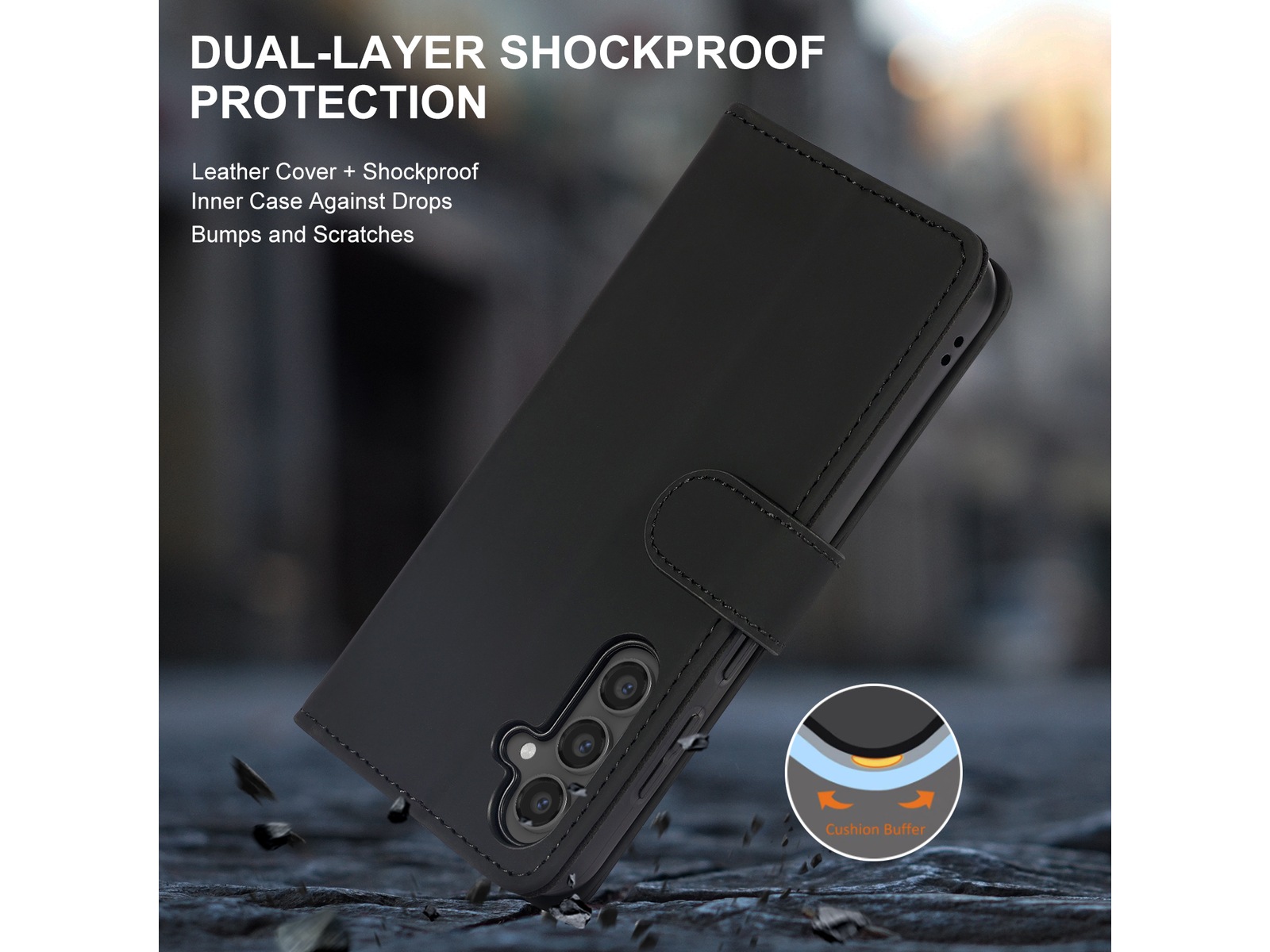 iiglo Galaxy S23 FE Lommebokdeksel (sort) Mobildeksel