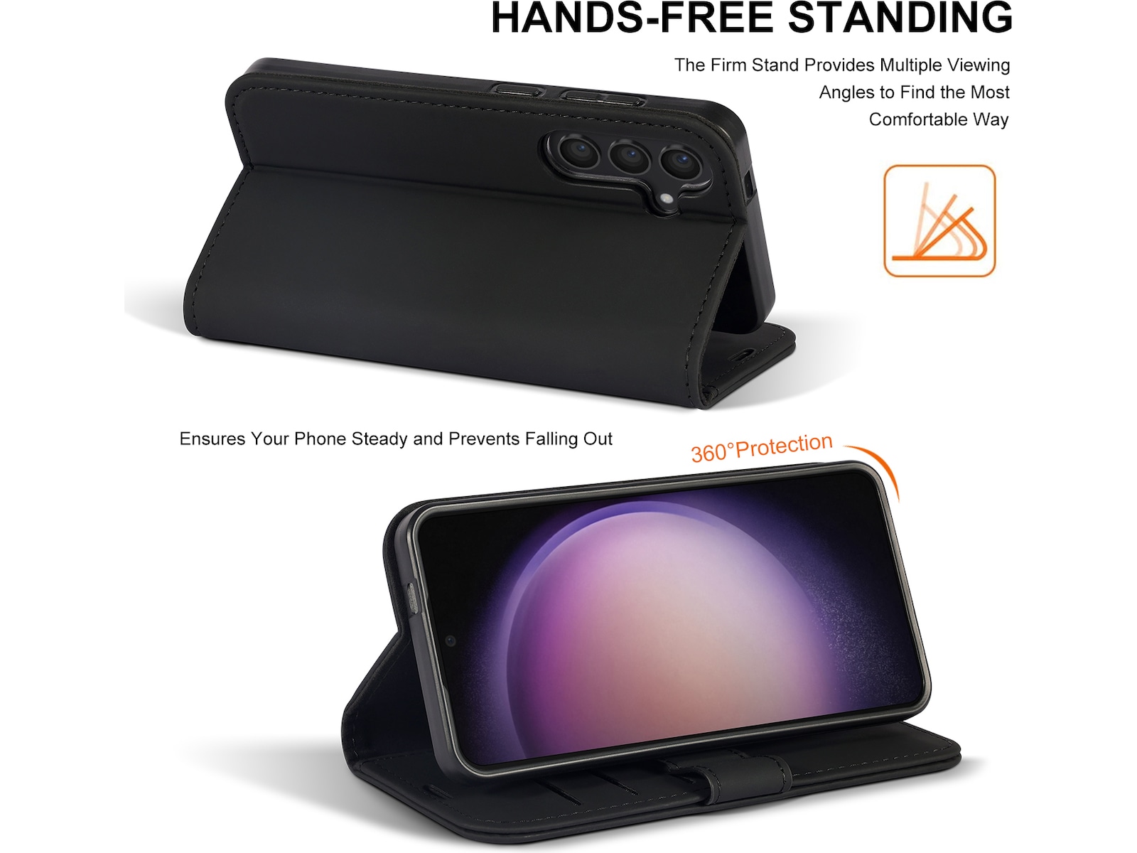 iiglo Galaxy S24 Lommebokdeksel (sort) Mobildeksel