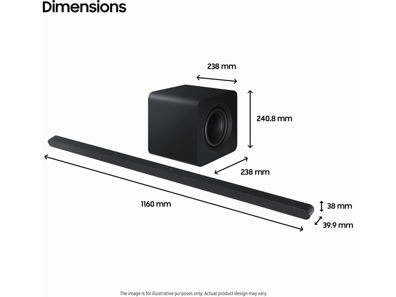 Samsung HW-S810D soundbar med subwoofer (sort) Lydplanker