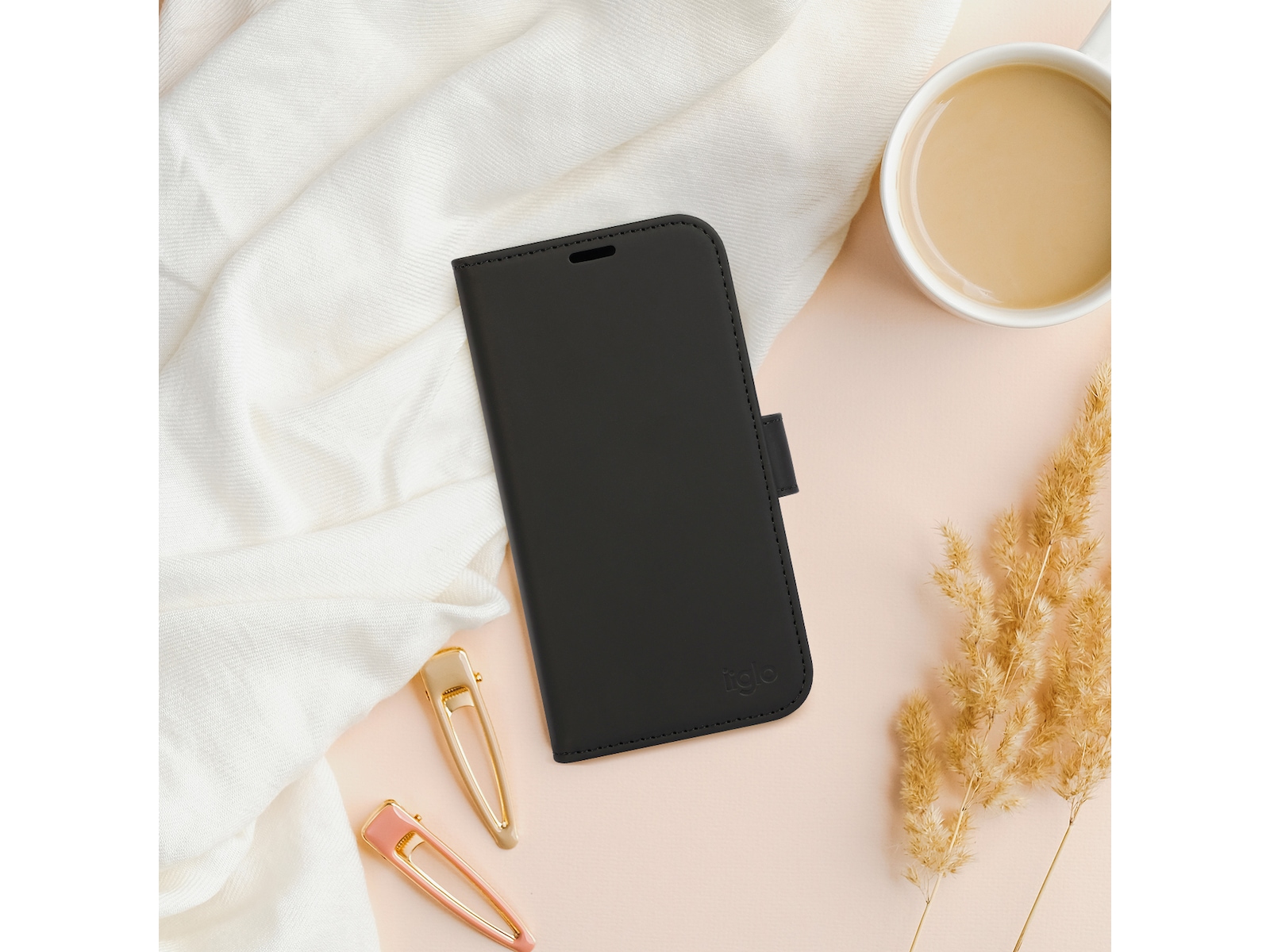 iiglo Galaxy S25 Lommebokdeksel (sort) Mobildeksel