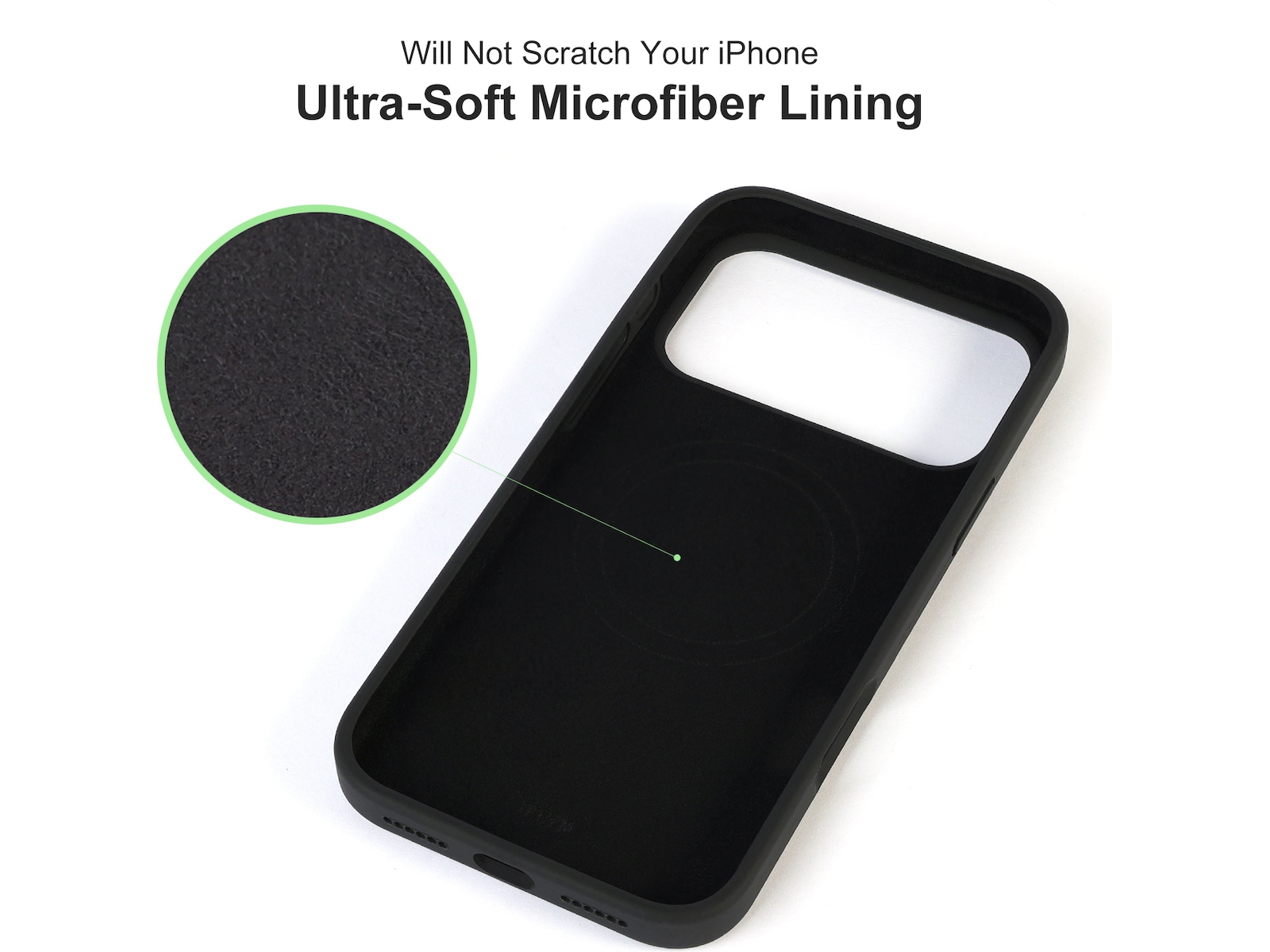 iiglo iPhone 17 Pro Max Magnetic Silikondeksel (sort) Mobildeksel