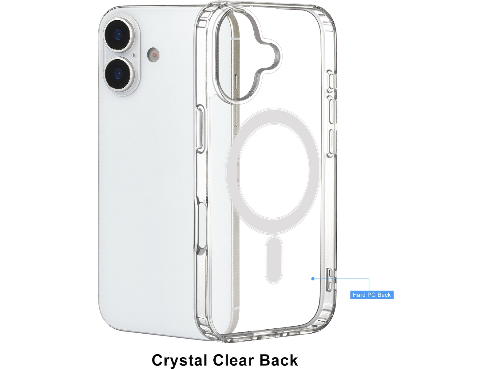 iiglo iPhone 17 Magnetic Silikondeksel (gjennomsiktig) Mobildeksel