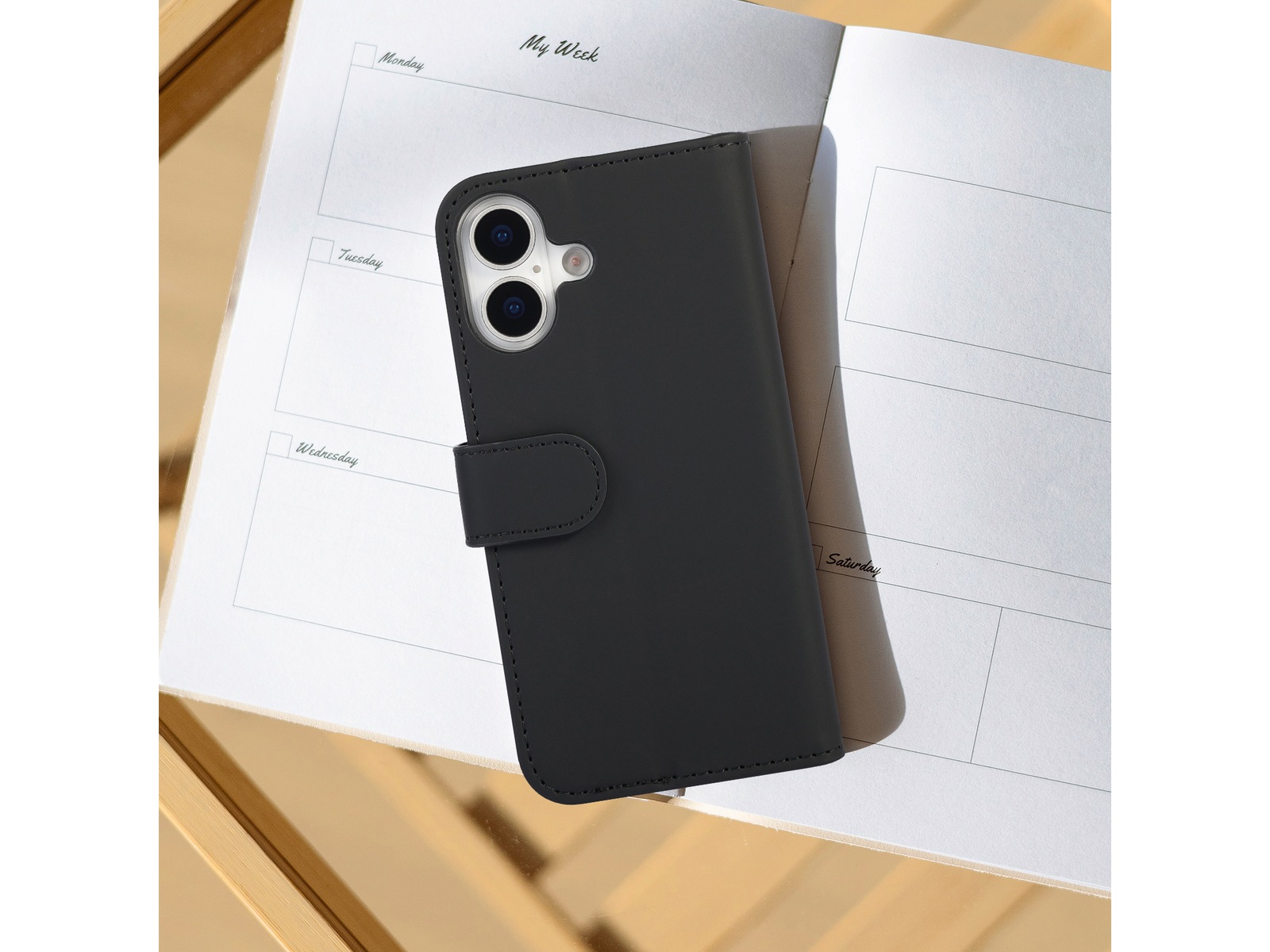 iiglo iPhone 17 Lommebokdeksel (sort) Mobildeksel