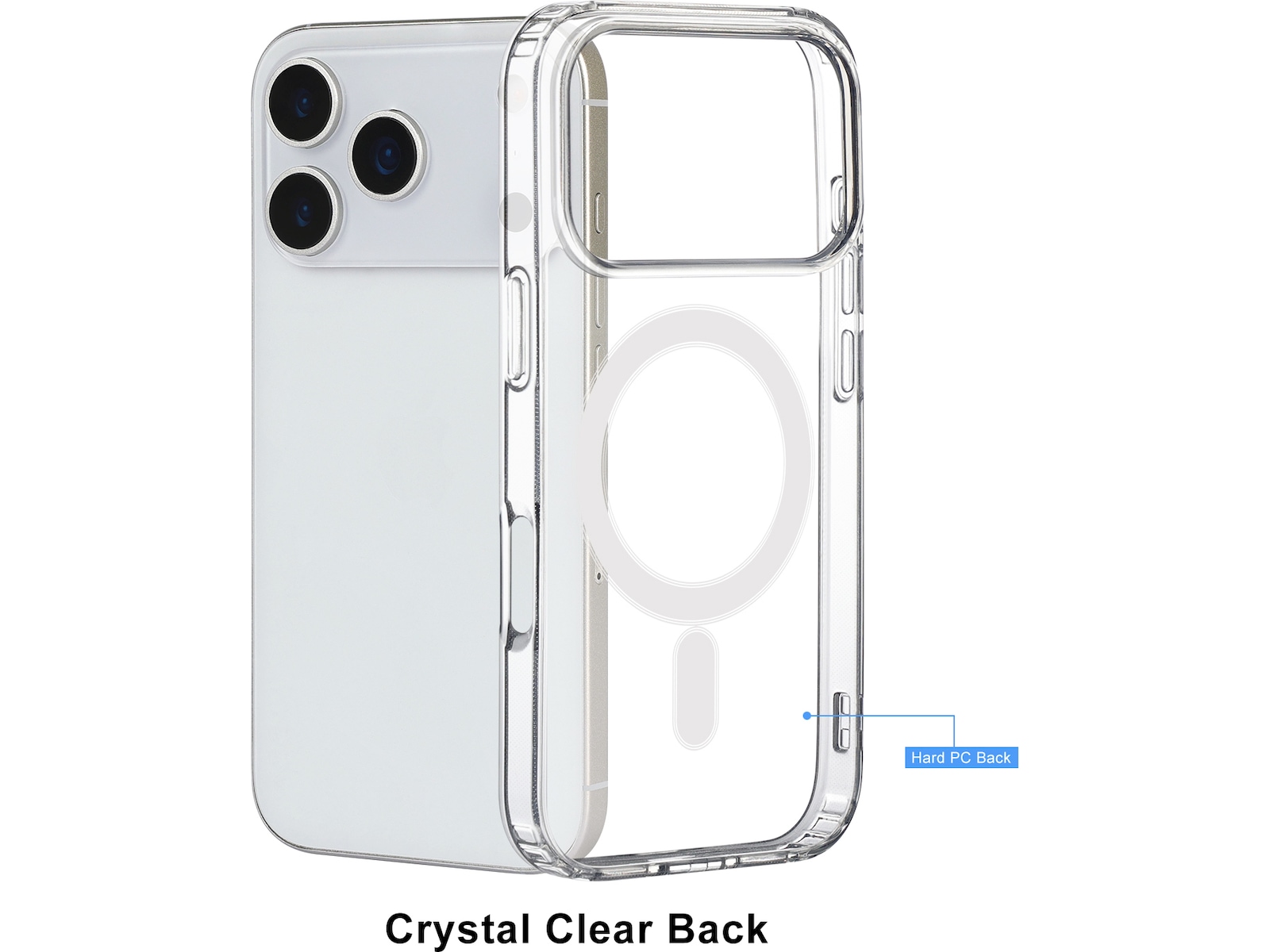 iiglo iPhone 17 Pro Magnetic Silikondeksel (gjennomsiktig) Mobildeksel