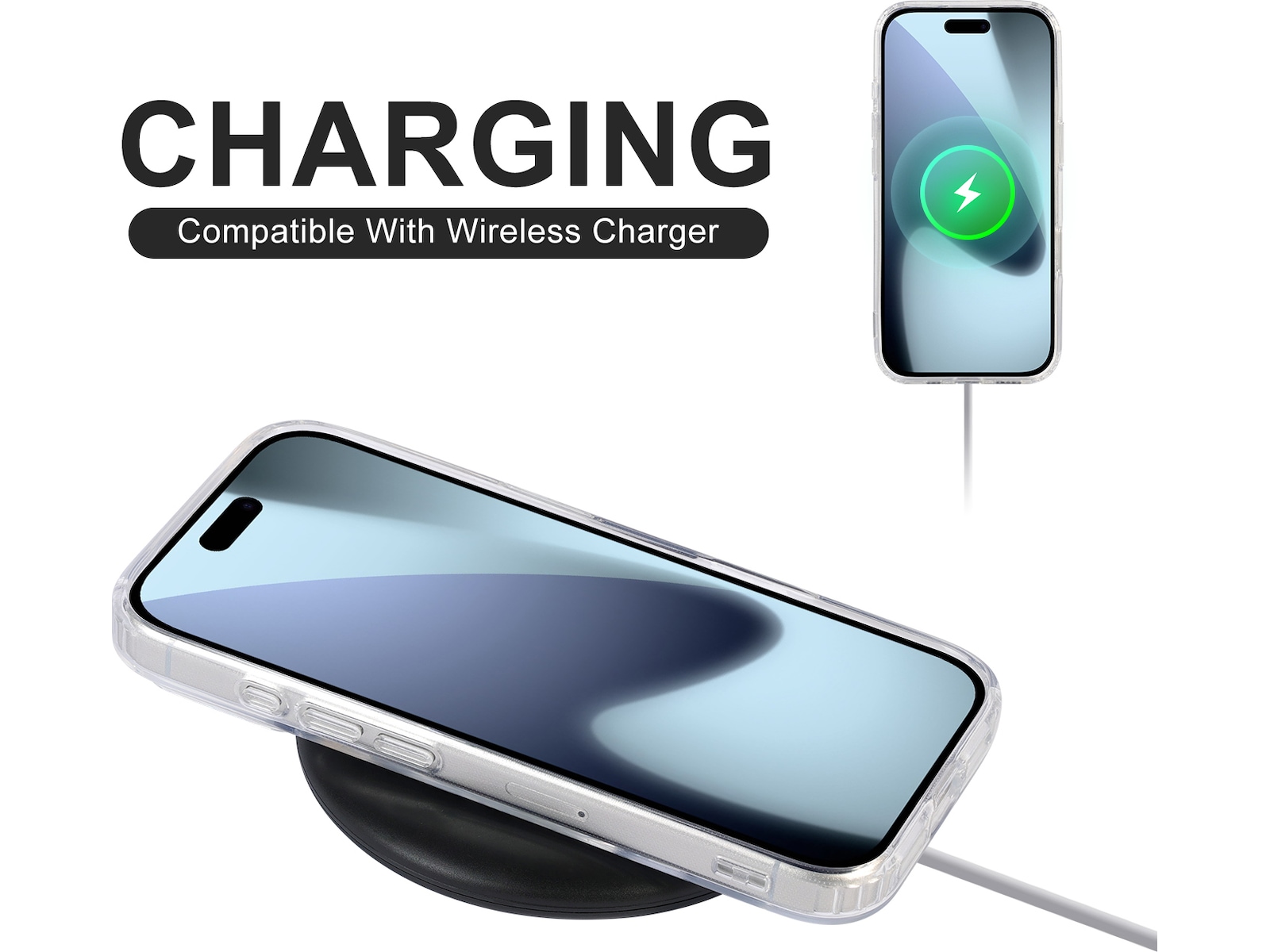 iiglo iPhone 17 Pro Magnetic Silikondeksel (gjennomsiktig) Mobildeksel