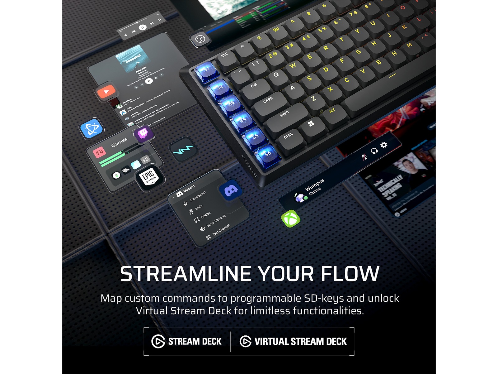 CORSAIR VANGUARD AIR 99 Trådløst Gamingtastatur Gamingtastatur