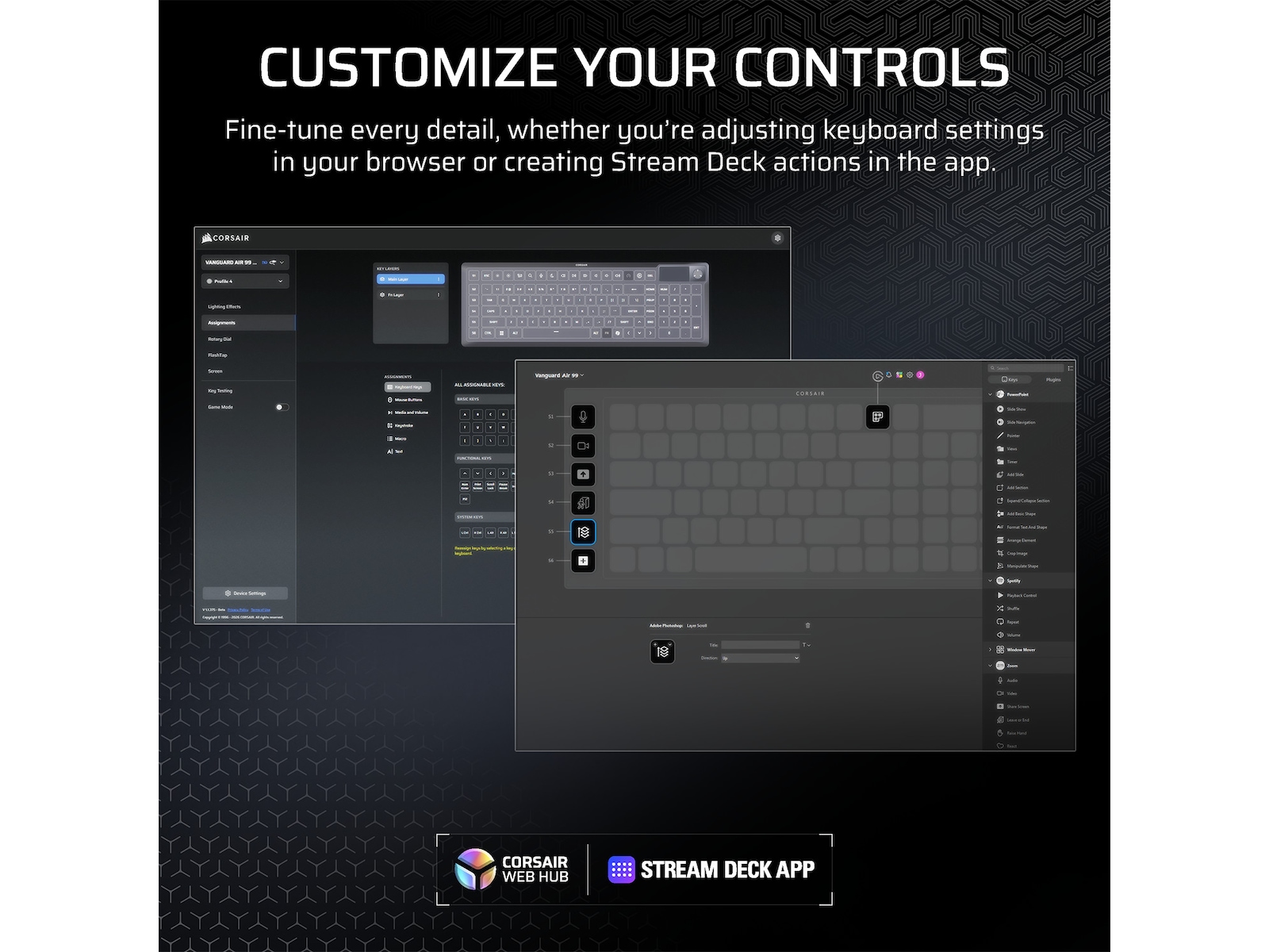 CORSAIR VANGUARD AIR 99 Trådløst Gamingtastatur Gamingtastatur